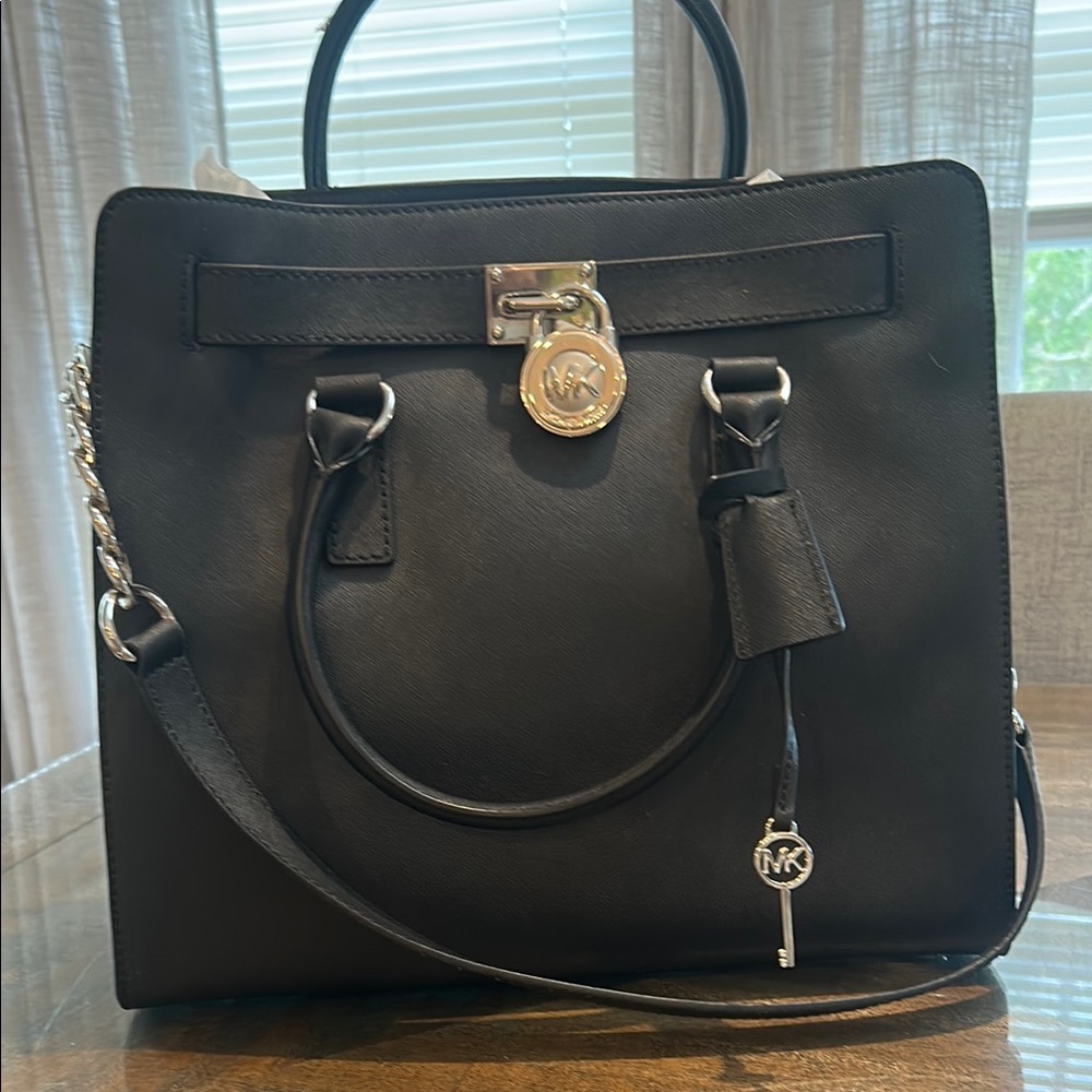 Michael Kors Black Satchel with Gold Hardware